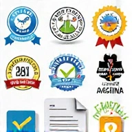 Sigilii de certificare și o foaie de hârtie cu o bifă verde, reprezentând certificările și garanția calității.